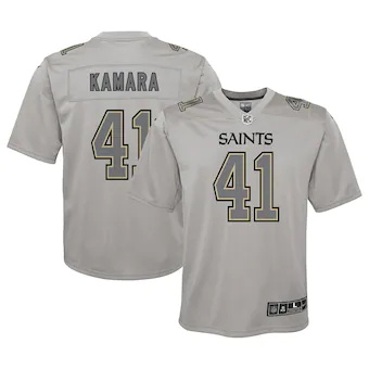 youth nike alvin kamara gray new orleans saints atmosphere 